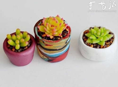 首饰泥DIY易打理的多肉植物盆栽 首饰泥DIY易打理的多肉植物盆栽