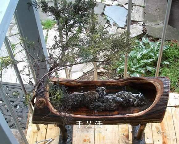 原木树桩制作山水盆景 自制树桩山水盆景方法